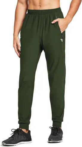 baleaf Men's Joggers Pants Athletic Workout Track Running Gym Lightweight Quick Dry Tapered Jogger Zipper Pockets