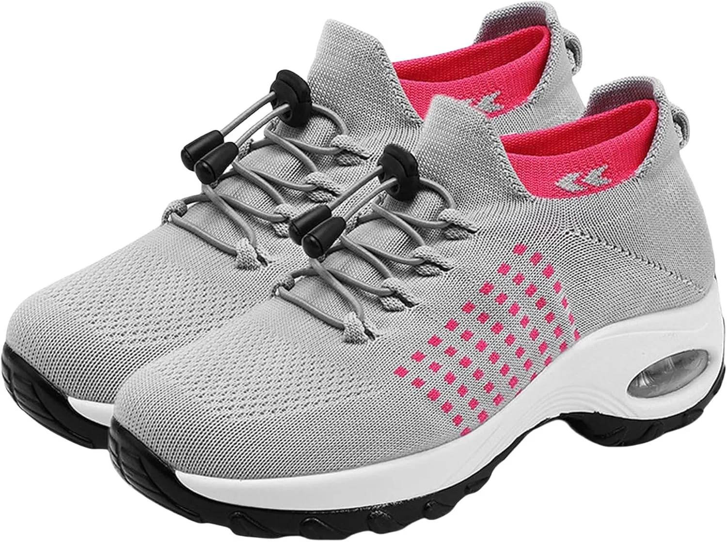 Orthopedic Sneakers for Women Men Adjustable Elastic Strap Trainers Shoes,Lightweight Breathable Damping Air Cushion Sneakers Non-Slip Platform Waterproof Comfort Soles Sports Shoes with Arch Support