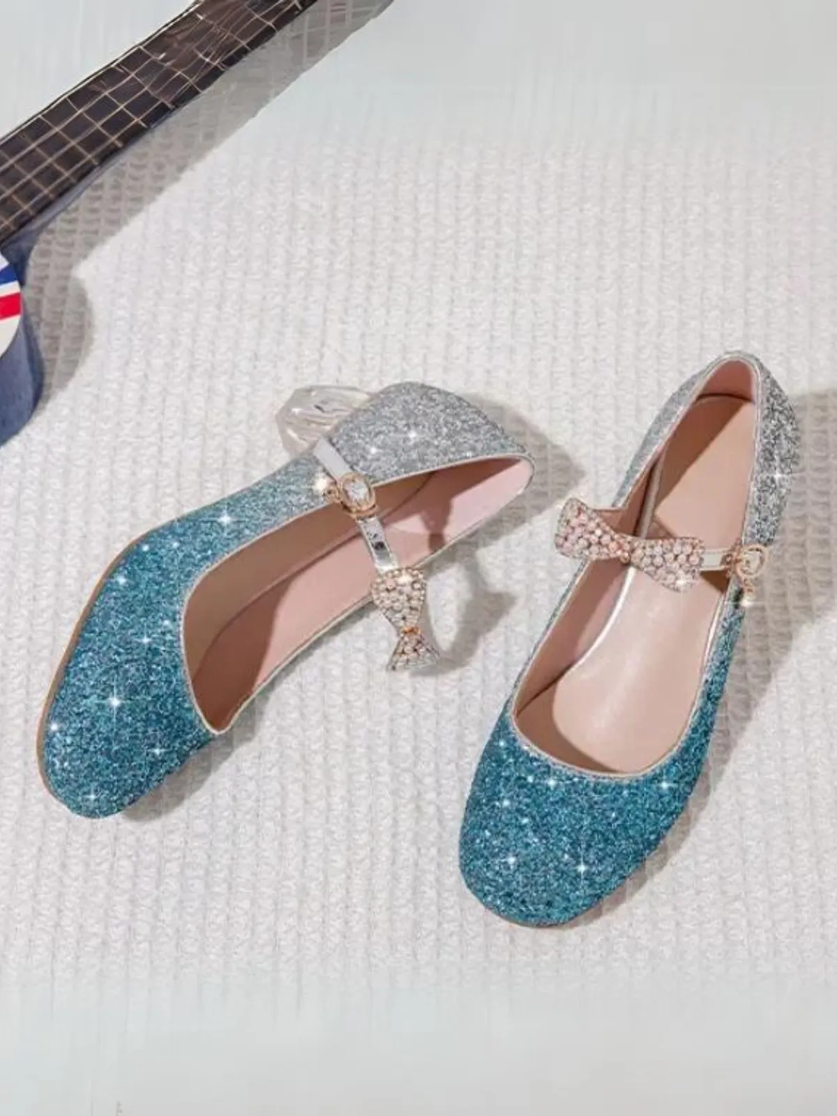 Pageant Queen Crystal Heel Glitter Mary Jane Shoes By Liv and Mia