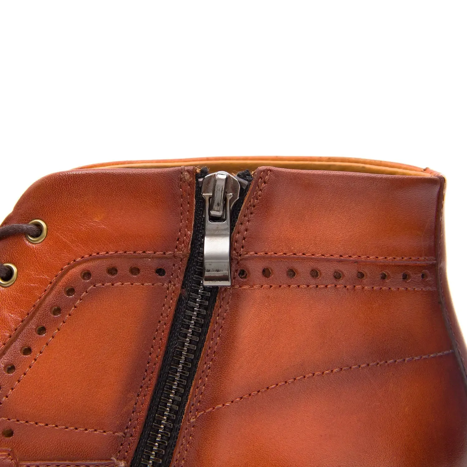Zipper Brogue Martin Boots 2890 Brown