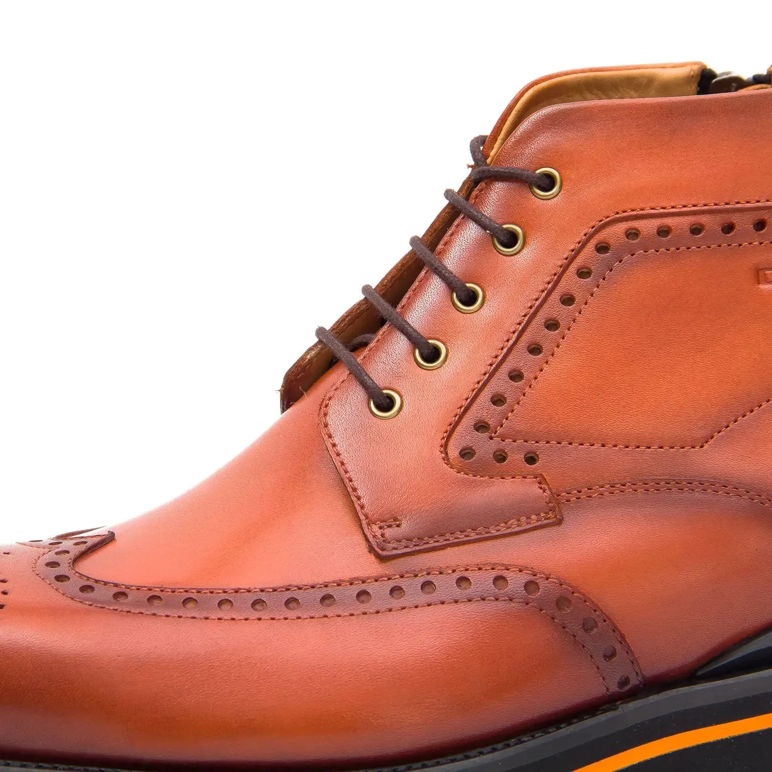 Zipper Brogue Martin Boots 2890 Brown